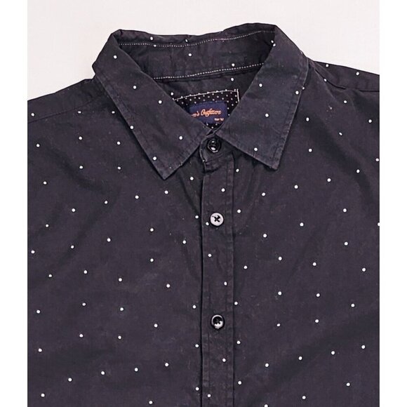 Gentlemen's Outfitters Size Medium Men Black White Polka Dots Short Sleeve Shirt - Picture 1 of 9